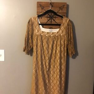 New Ivory velvet torch dress size M